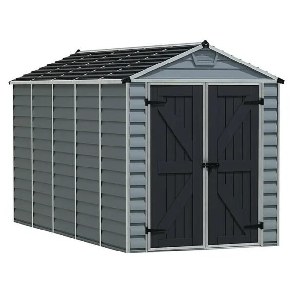 Cubierta para jardín SkyLight de policarbonato, Palram/Canopia, 1,85 × 3,04 × 2,17 m, 5,62 m², gris