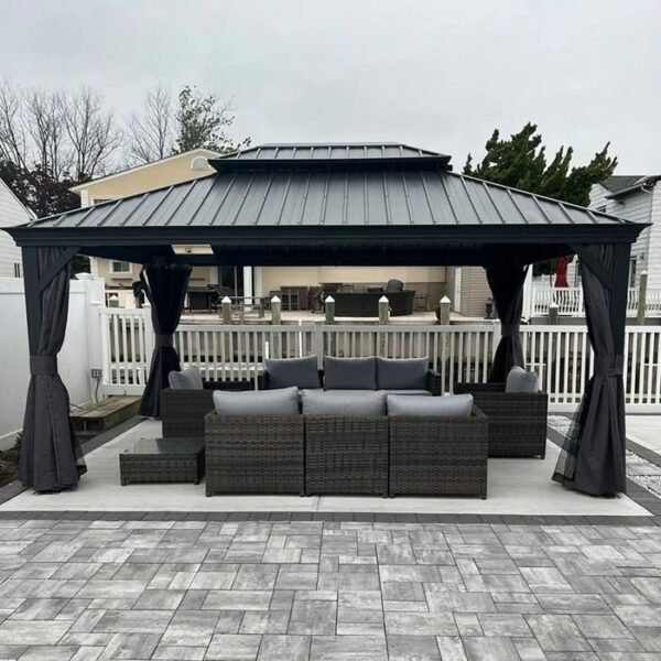 Pabellón de jardín «Purple Leaf» para exteriores, 4,85 x 3,65 m