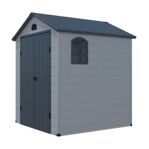 Caseta de jardín de resina sintética CESIO – Gris – 3,65 m²