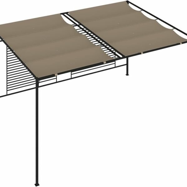 Gazebo con toldo retráctil 3x4x2,3 m Color topo 180 g/m