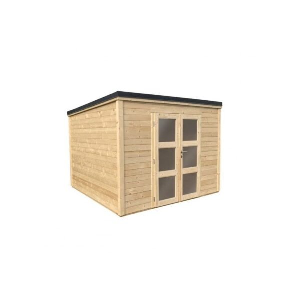 SHELTY+ Cobertizo moderno de madera de 9 m