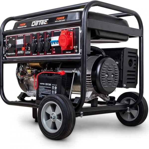 Generador de gasolina DeTec 7000 vatios, 7 kW, 18 CV, 400 V. DeTec