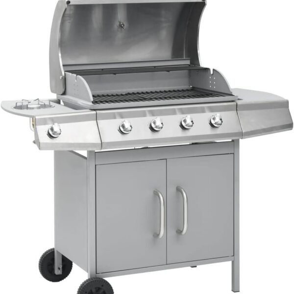 Barbacoa de gaz avec 4+1 quemadores, noir et or, VidaXL