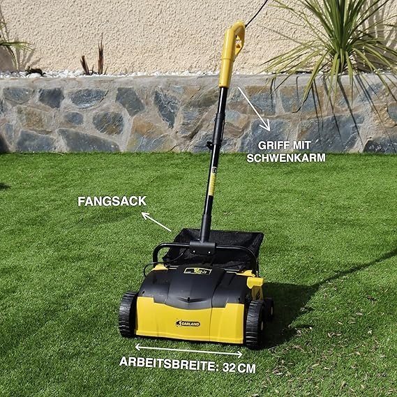 Garland Barredora/rastrillo eléctrico para césped artificial