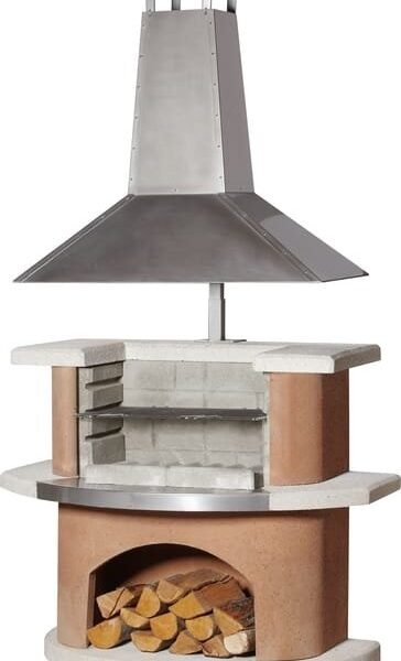 Barbacoa de hormigón Buschbeck Kampen, dimensiones 110 x 65 x 197 cm, peso 360 kg