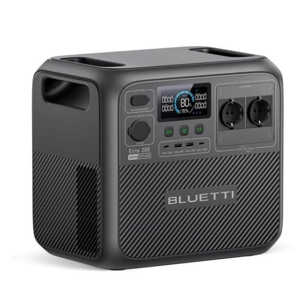 BLUETTI Elite 200 V2 Estación eléctrica portátil Batería Lfp de 2073,6 Wh con 2 enchufes Ca 2600 W
