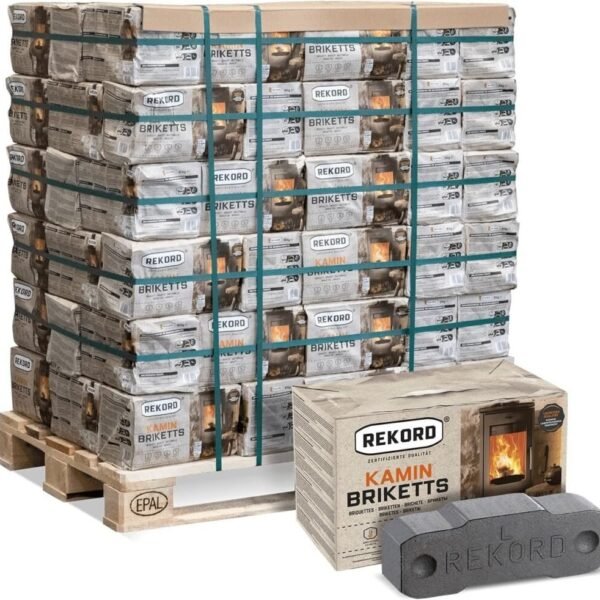 Briquetas de lignito para chimenea, paquetes de 90 x 10 kg, es decir, 900 kg, un palé récord