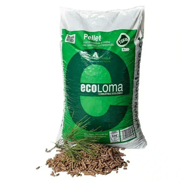 Palé de pellets de madera Ecoloma, 70 sacos de 15 k